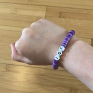 Purple grape “IDK” bracelet